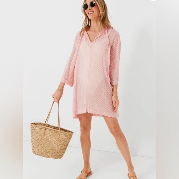 Tuckernuck Lantana Sushi Voile Marseille Swim Coverup Dress Pink Size Medium - Picture 1 of 11